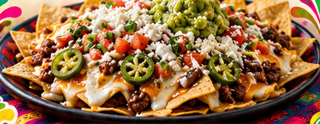 Mr. Chile's Nachos loaded with beef, guacamole, queso fresco and jalapeños